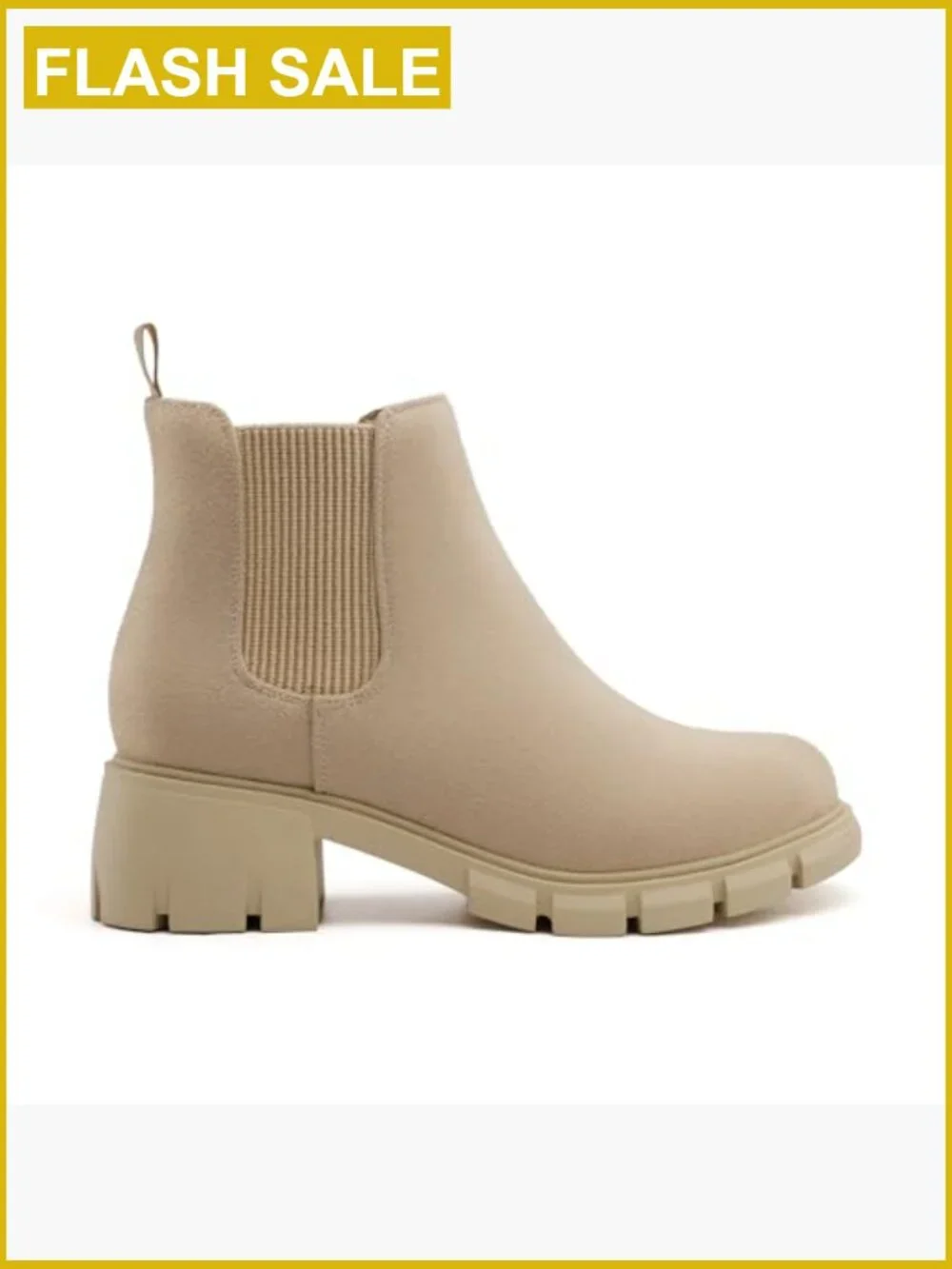 Girls Slip On Lug Sole Chelsea Booties Ankle Boots Toddler Kid
